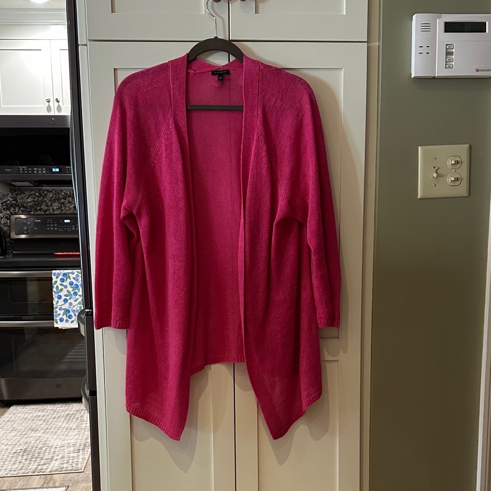 Talbots Fuchsia Open-Front Cardigan